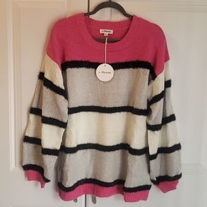 NWT Macaron Striped Holiday Sweater size Large